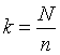formula to calculate k needed for Systematic Sampling